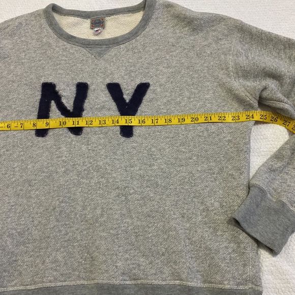 Ebbets Field Flannels NY Mens M Gray Cotton Sweatshirt Pullover Made in USA - Picture 5 of 8